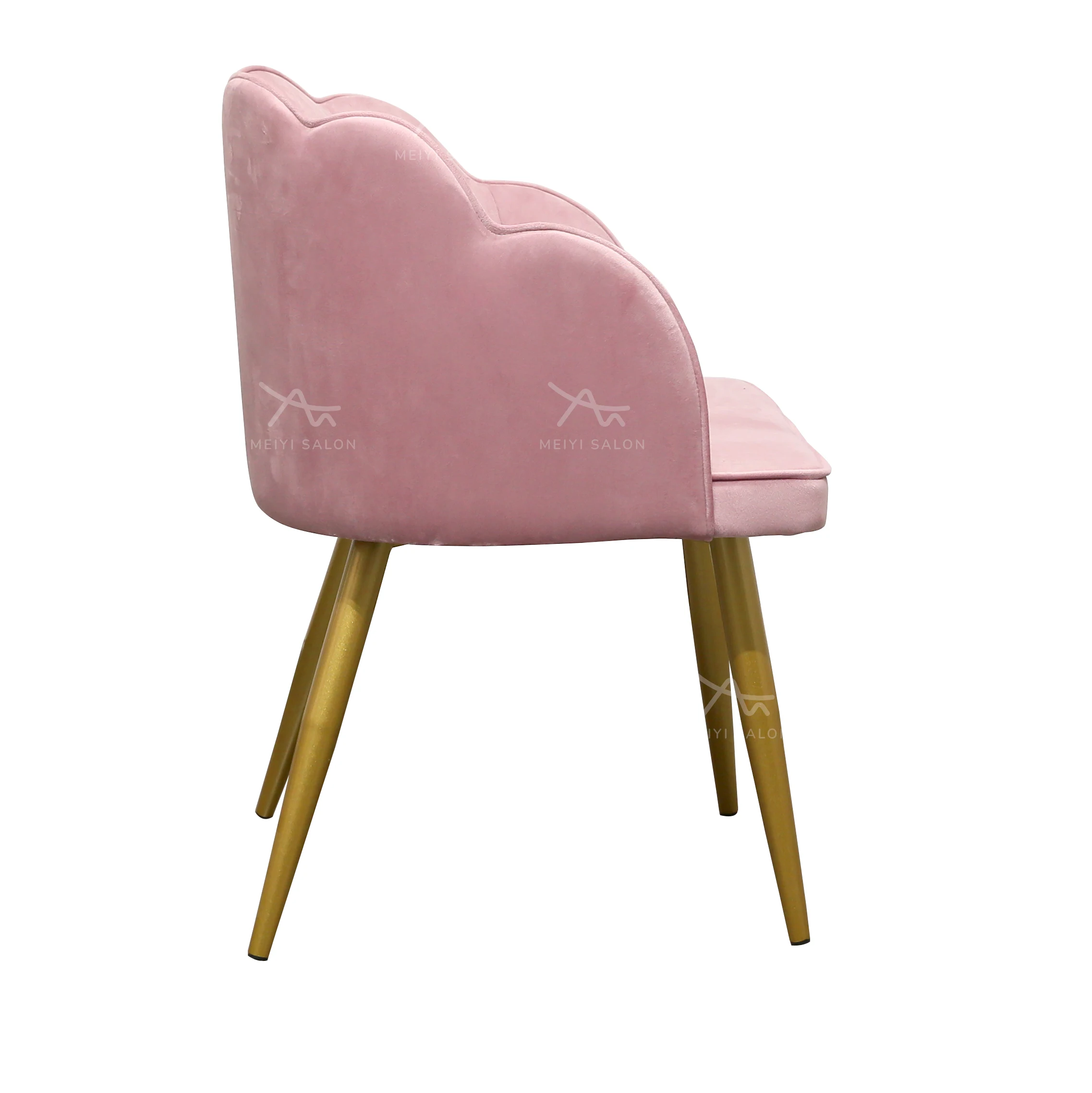 Pink Nordic Salon Chair Luxury Accent Chaise Lounge Modern Beauty Salon Styling Station Velvet Living Room Chair