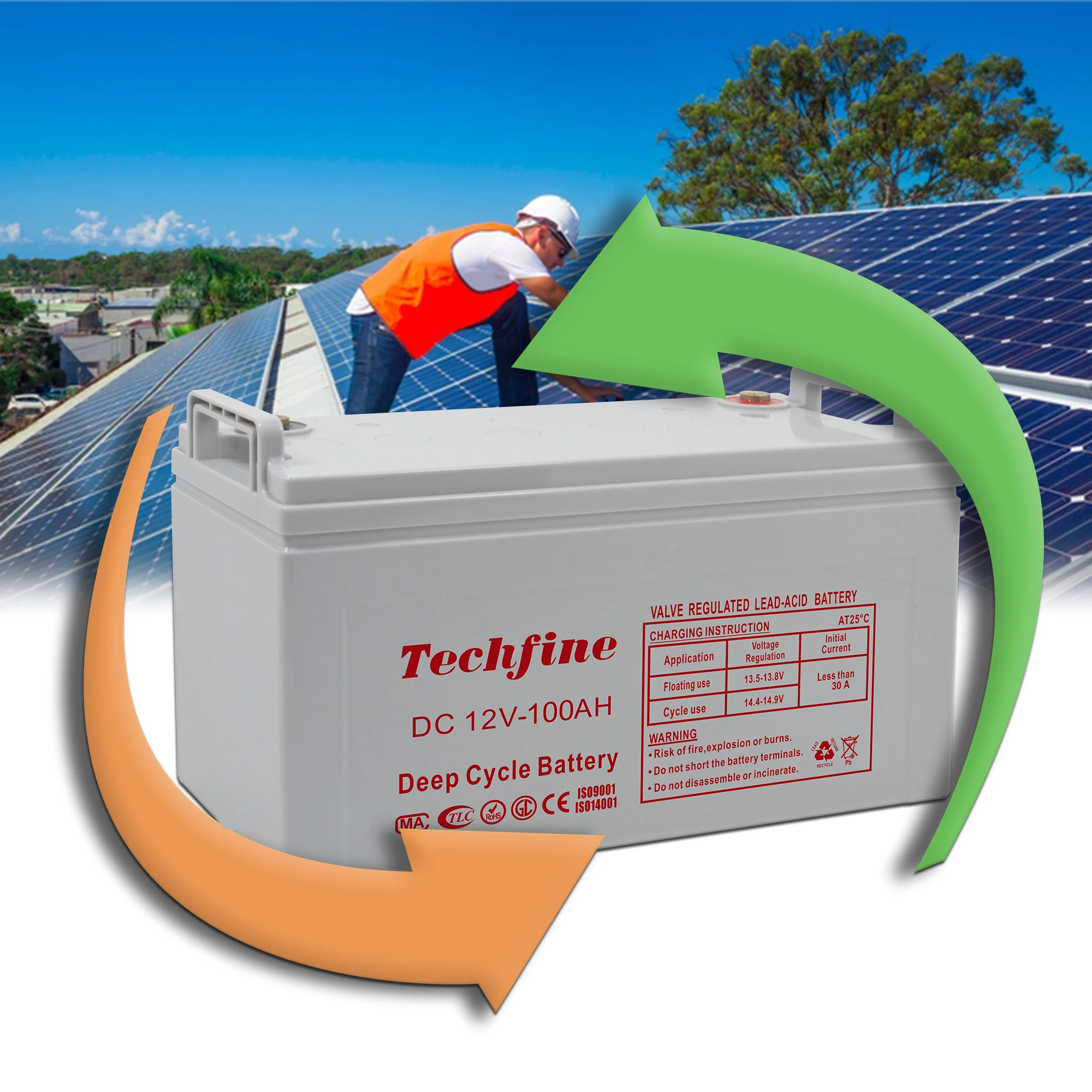 New Design Solar Lead Acid Battery 12V 100Ah 150Ah 200Ah Deep Cycle Gel Batteries Supplier Price