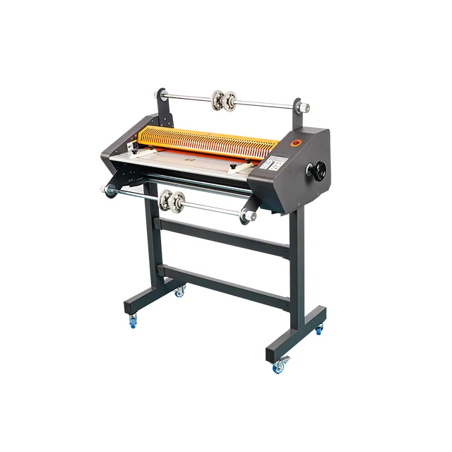 FM650 Custom Laminator 635mm 25inch A4 Economic Hot Cold Roll Laminator With Stand