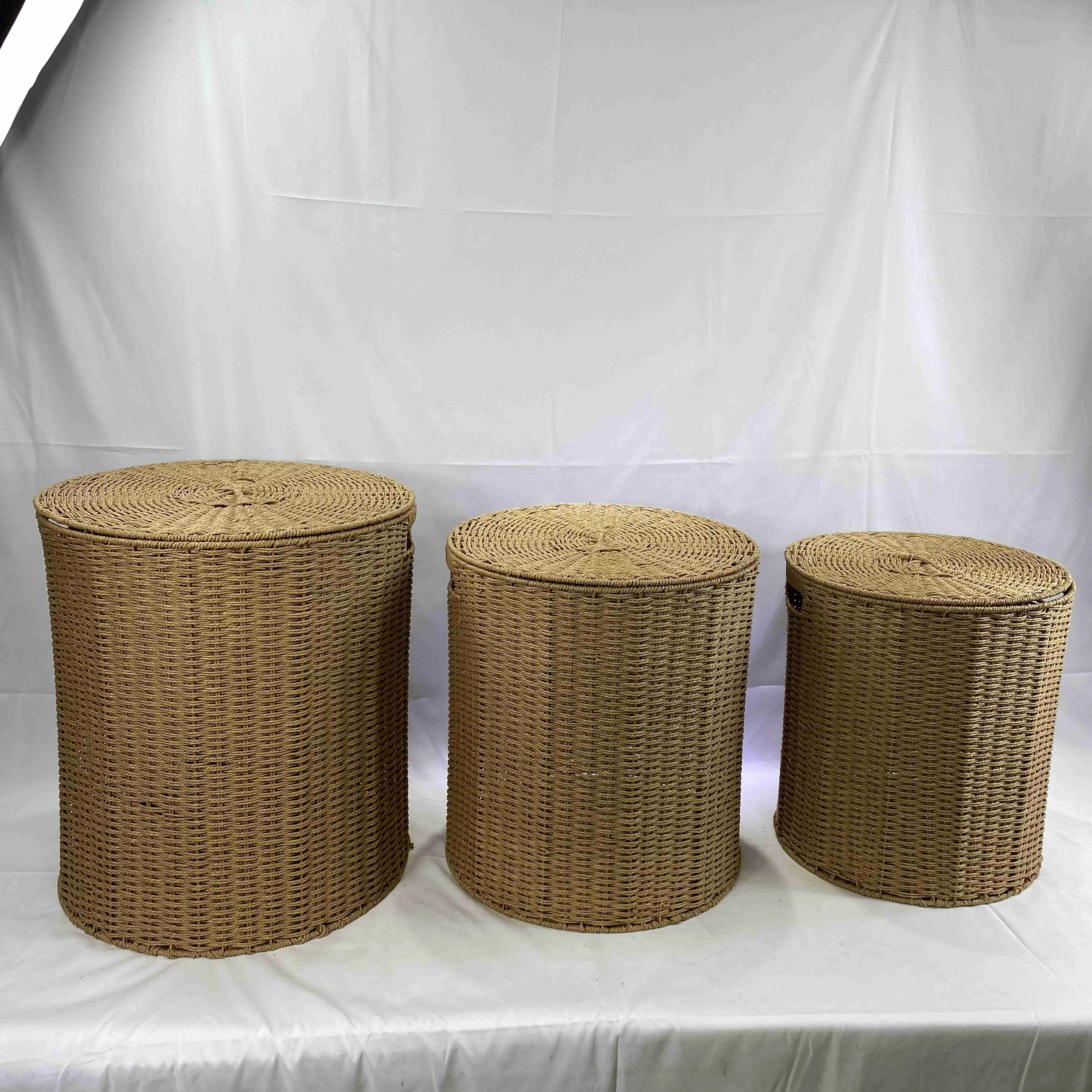 Factory price round storage baskets laundry hamper laundry baskets for room organization