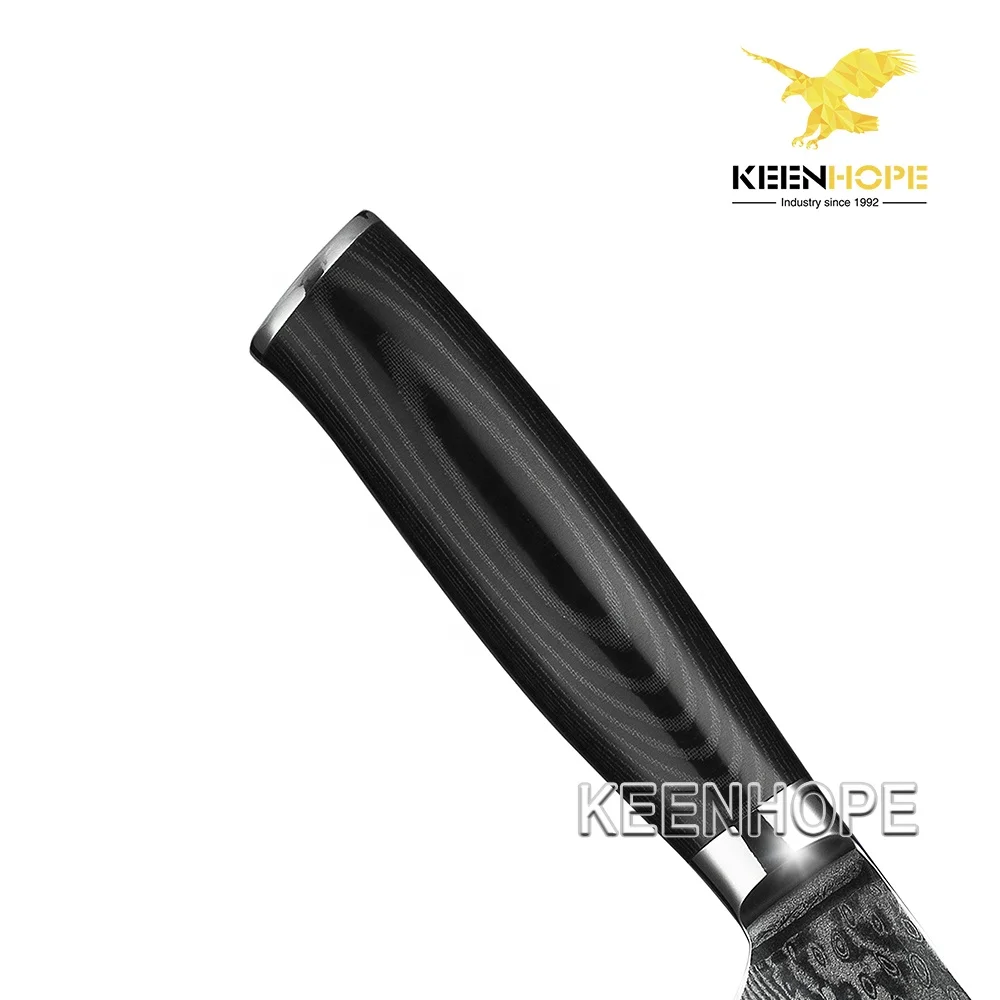 67 Layers Damascus Steel 5 inch Utility knife With VG10 Steel Core Micarta Wood Handle Damascus Kitchen Knife HEROISM