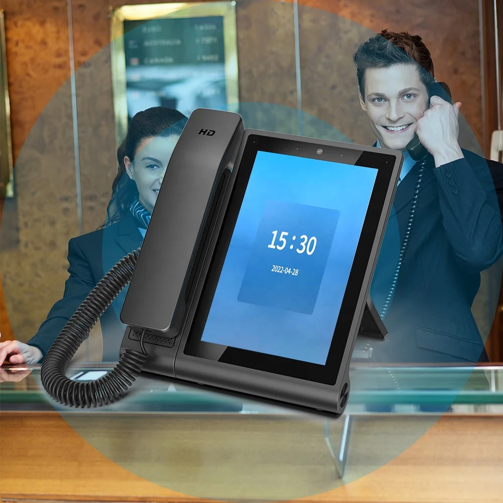 Hotel House Use 8-inch Big Screen Android Desktop SIP VOIP Video Fixed Wireless Desktop Phone