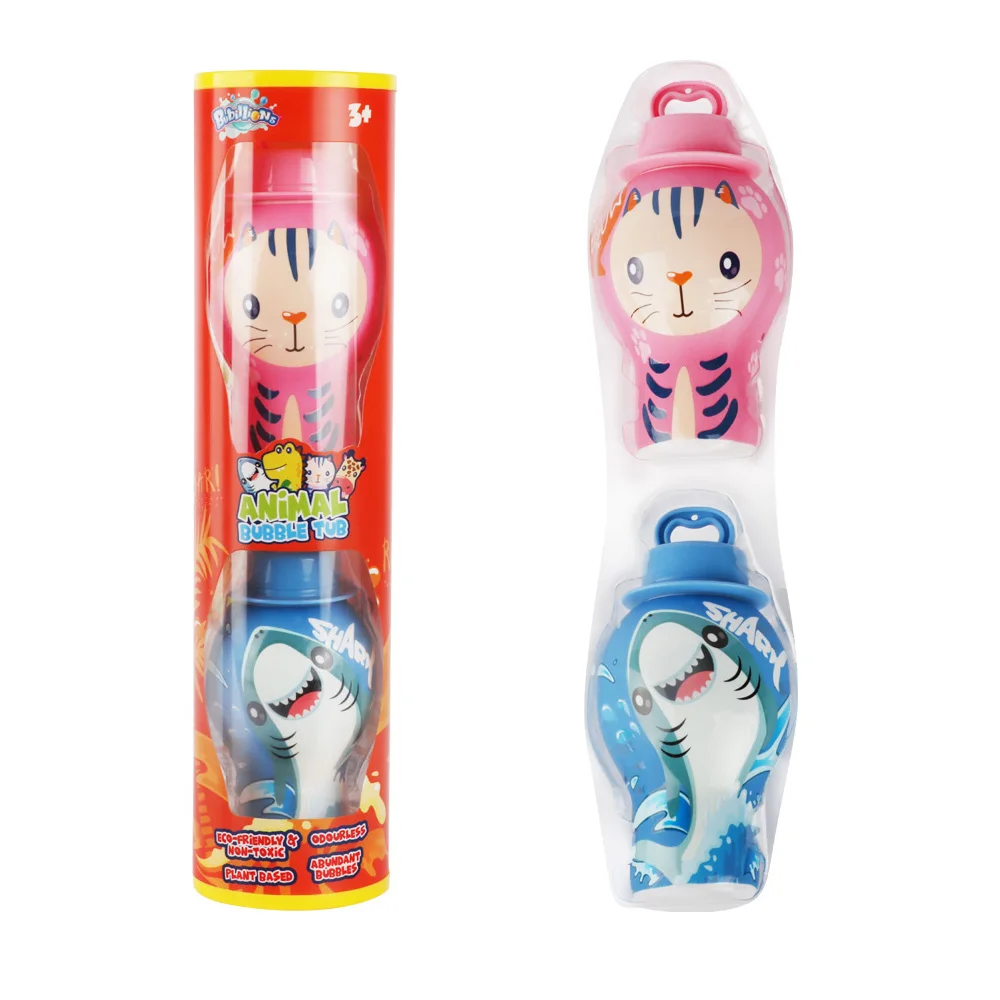 2024 Newest Wholesale 30ml Animal No Spill Bubble Solution 2PCS In Tube Learning Games For Children 24PCS/Box