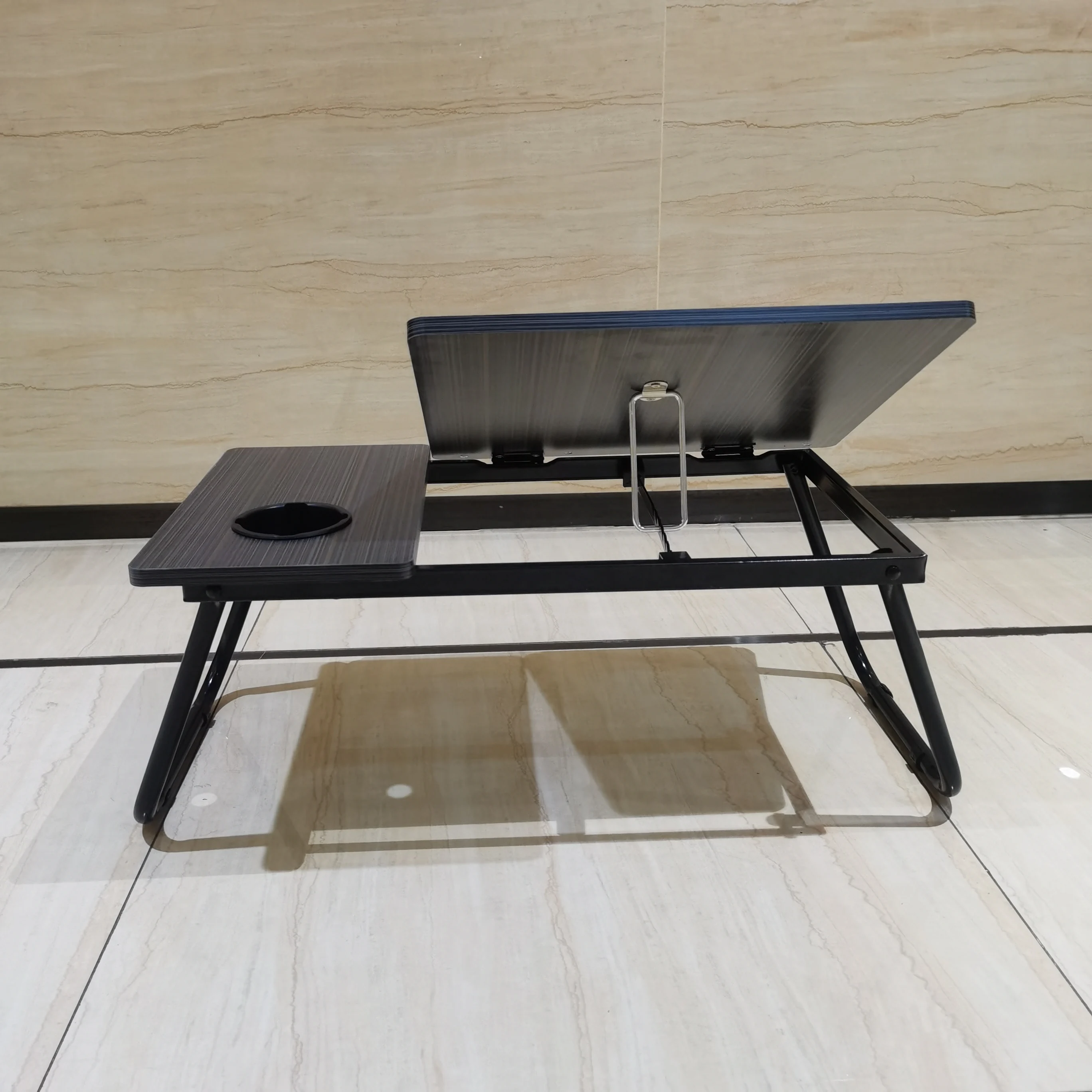 Portable Laptop Bed Tray Table Notebook Stand Reading Holder with Foldable Legs & Cup Slot for Beds