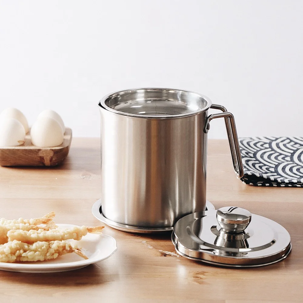 Kitchen storage grease container keeper stainless steel