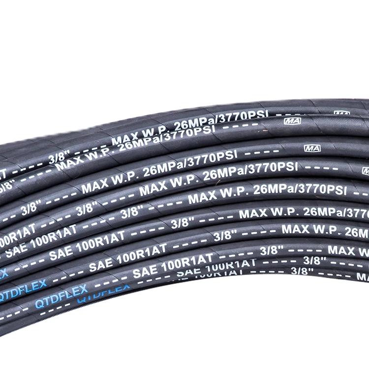 Thick flexible rubber hydraulic steel wire braid sae 100 high pressure r1 r2 4000psi hose