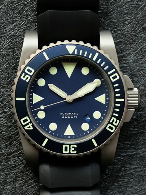 
500 meters waterproof titanium diver watch with japan automatic movt titanium bracelet men watches 