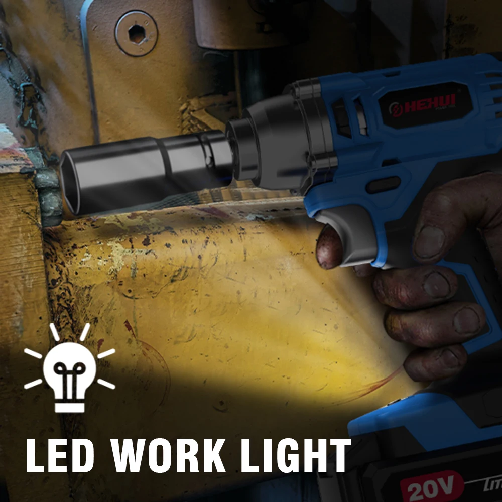 Hehui 20V Brush Cordless Drill Impact Driver Combo Kit Electric Screwdriver With 2.0Ah Batteries And Quick Charger