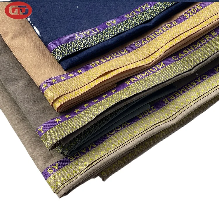 Factory wholesale  customize Africa textile  Cashmere TR jacquard selvedge shiny suit fabric for Africa market