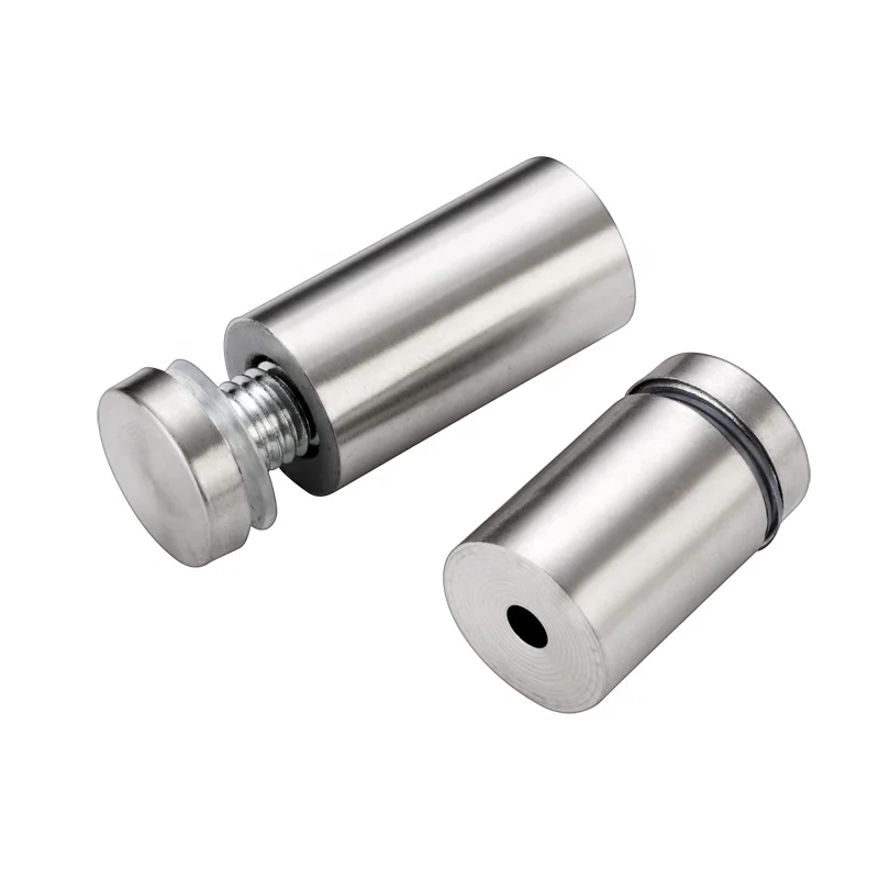 EKOO Stainless Steel Silver Glass Standoff Stud