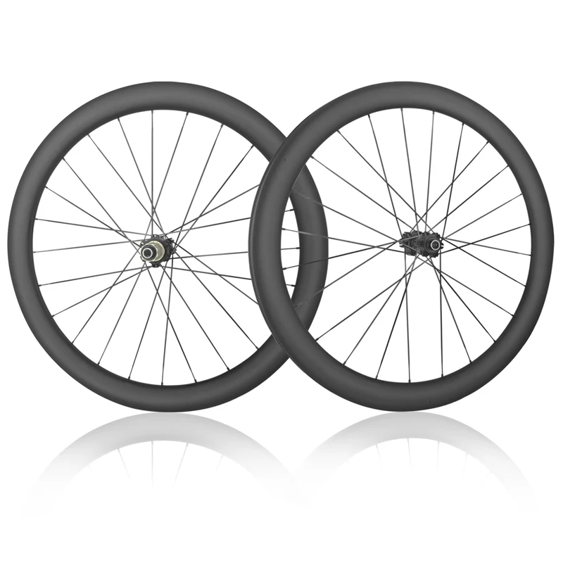 quick shipping wheel set 700C 50mm carbon fiber t800 clincher/ tubeless disc brake wheel set