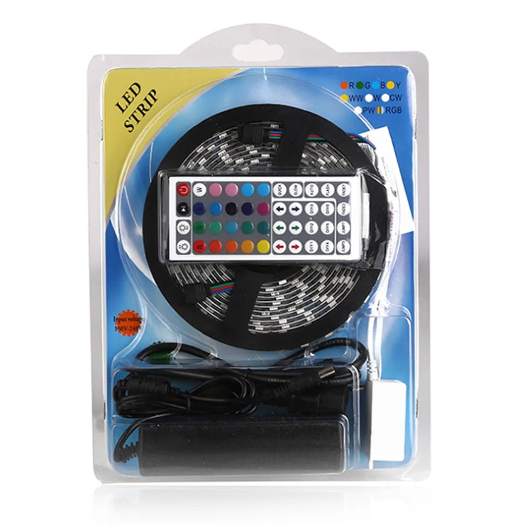 12 В smd 5050 2835 rgb светодиодная полоса освещения Набор 24 клавиши 44 ИК пульт дистанционного управления Светодиодные полосы комплект с адаптером