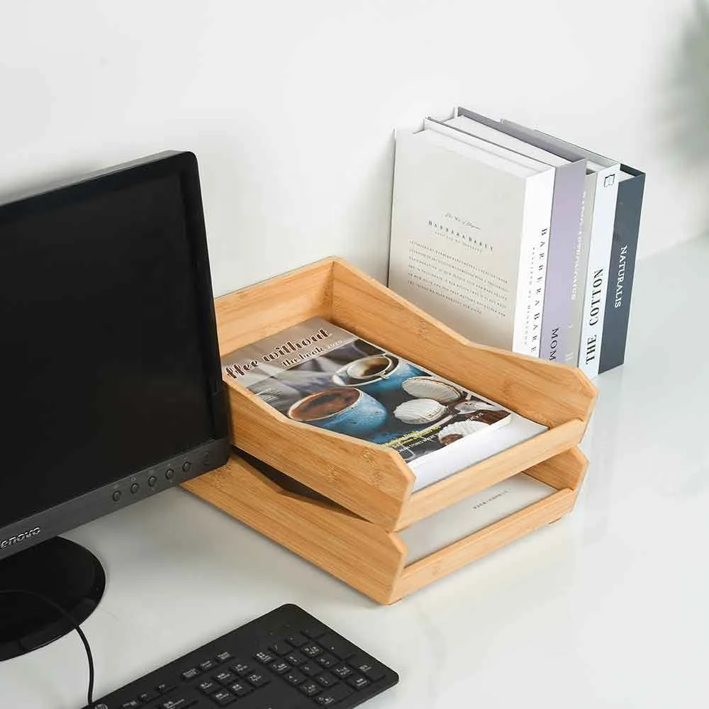Basics Desktop Organizer Office Document Organizer Stackable File Holder Letter Paper Trays
