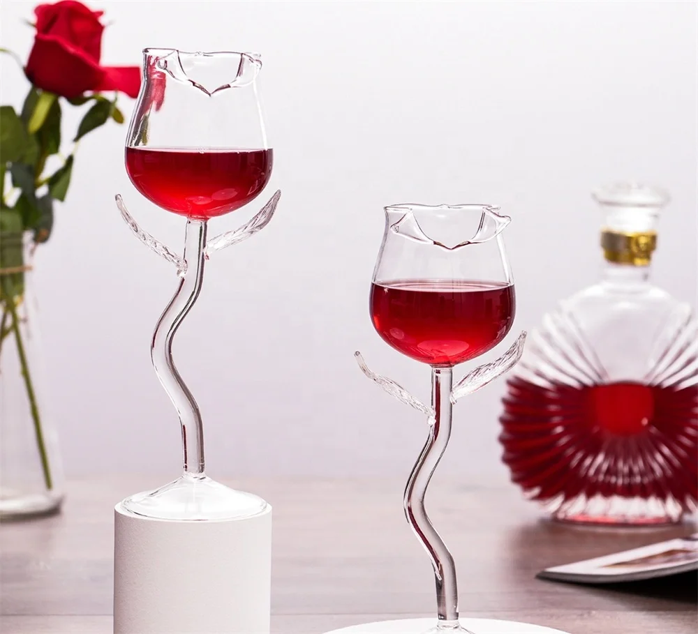 Creative Vintage Rose Wine Glass Champagne Cocktail Whisky Glass Manufacturer Wholesale