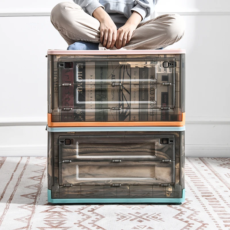 cloth storage box detachable storage container with side drop open door stackable toy organizer books container