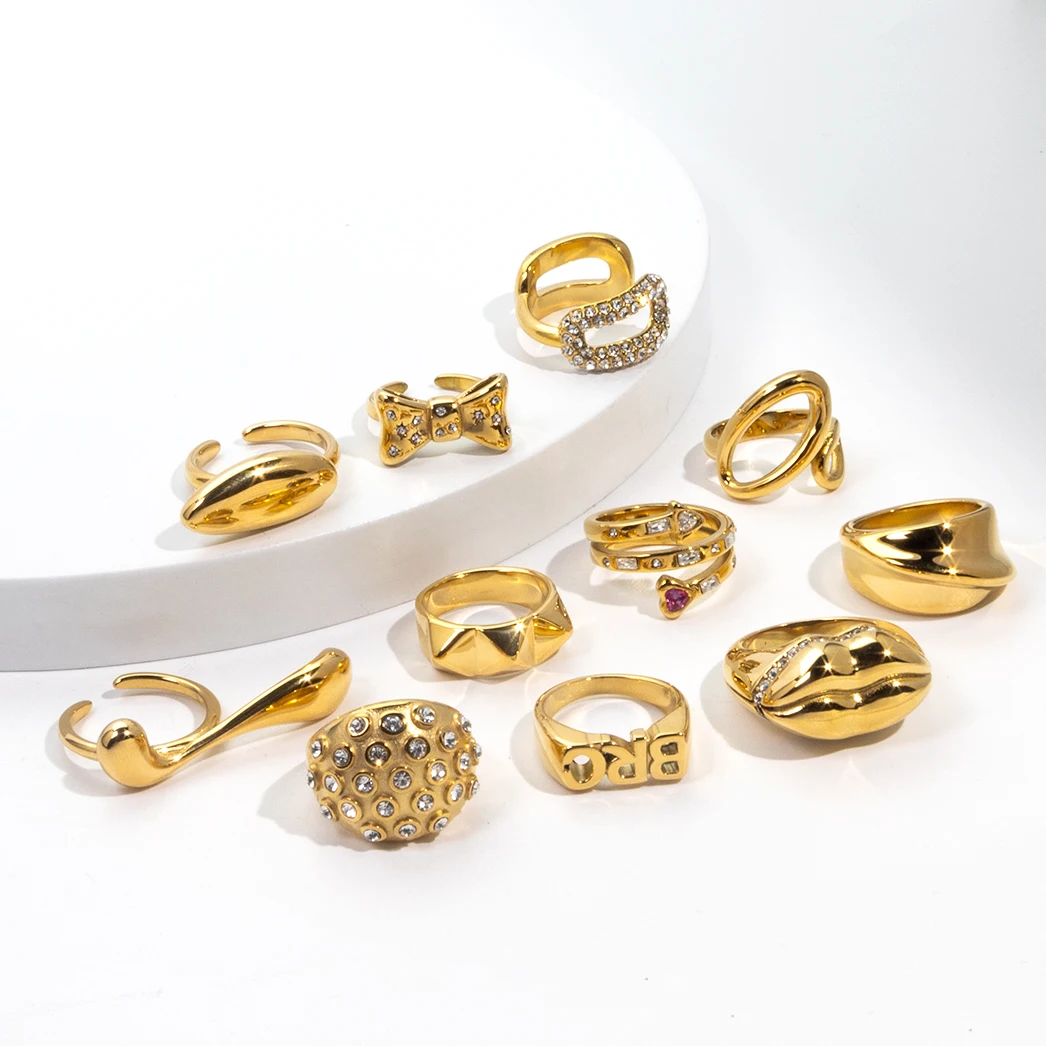 2024 New Arrival 18k Rings Jewelry Women Gold Plated Rings Jewelry Women Stainless Steel Rings Jewelry Women