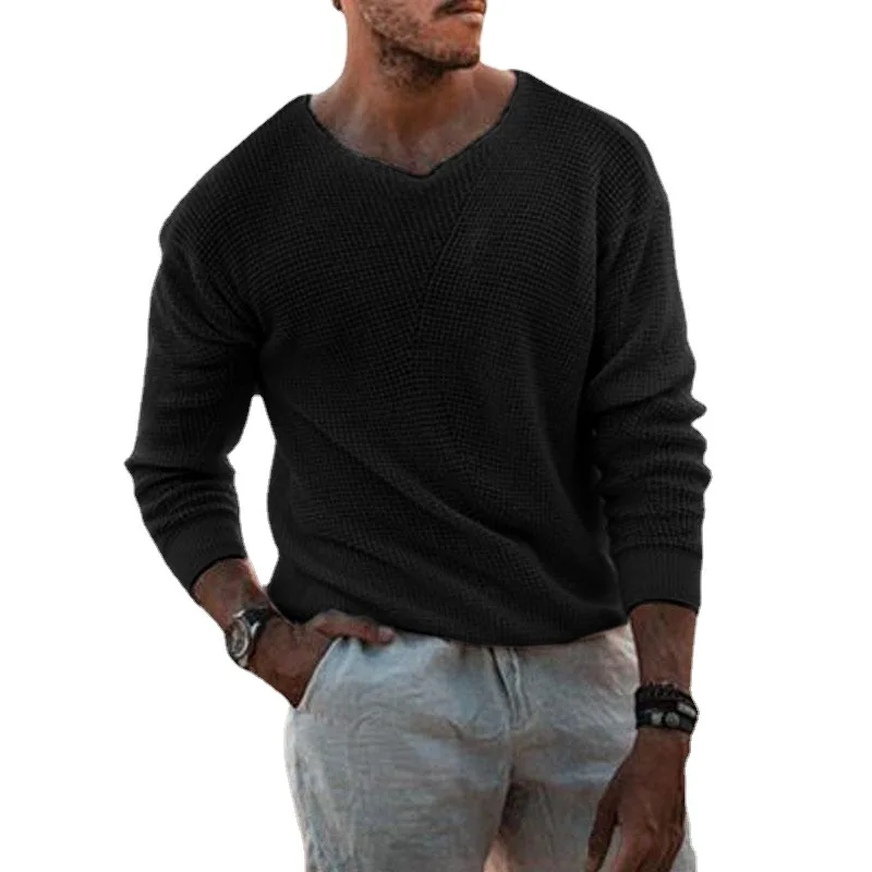 EVERLAND OEM sueter new youth long sleeve round neck white slim pullover sweater plus size knit mens sweaters