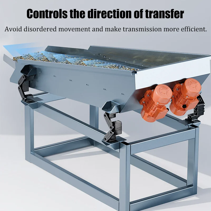 Hot sale Linear vibration screener leaves stem separating machine vibrating linear feeder Free Oscillating Motion Spring support