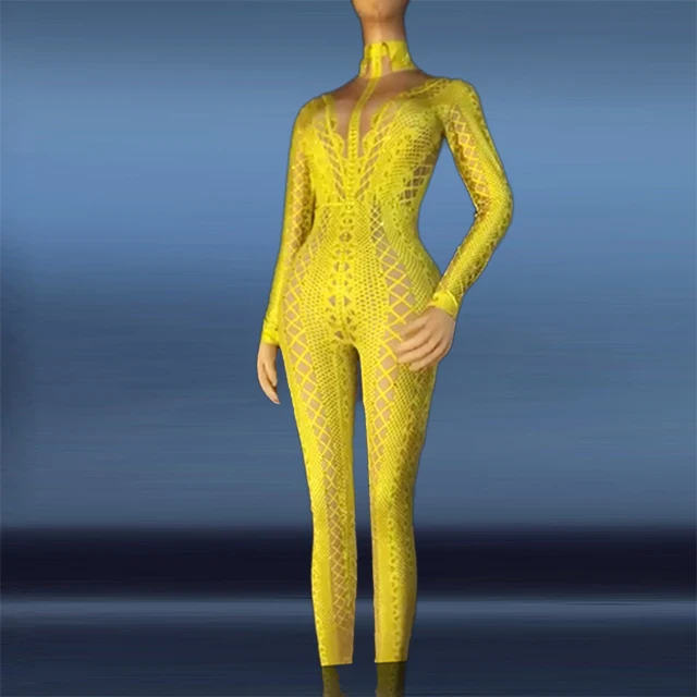 Лидер продаж Amazon, сексуальные прозрачные сетчатые боди со стразами для женщин, женские облегающие вечерние комбинезоны большого размера, комбинезоны, комбинезоны