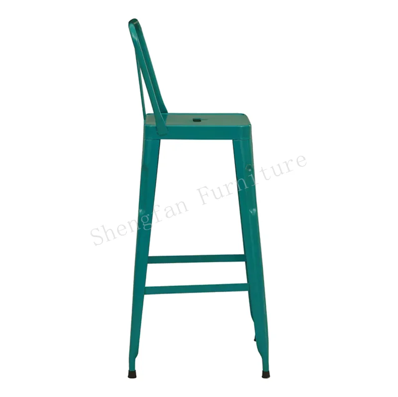 China Cheap Price French Industrial Metal Outdoor Home Bar Wedding Blue Color Dinning Bar Tolix Chair Bar Metal Tolix Chairs