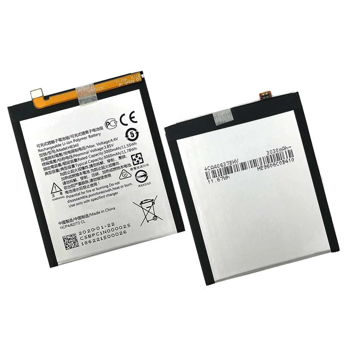 3060mAh HE342 replacement Battery For Nokia X6 2018 6.1 Plus TA 1099 X5 TA 1109 5.1 Plus Mobile phone