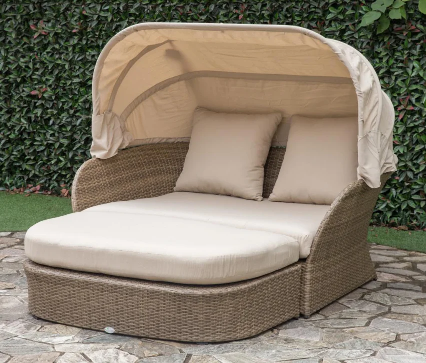 Outdoor Rattan Bed Leisure Garden Courtyard Beach Bed Home Bath House Hotel Leisure Garden Rattan Bed Sofa