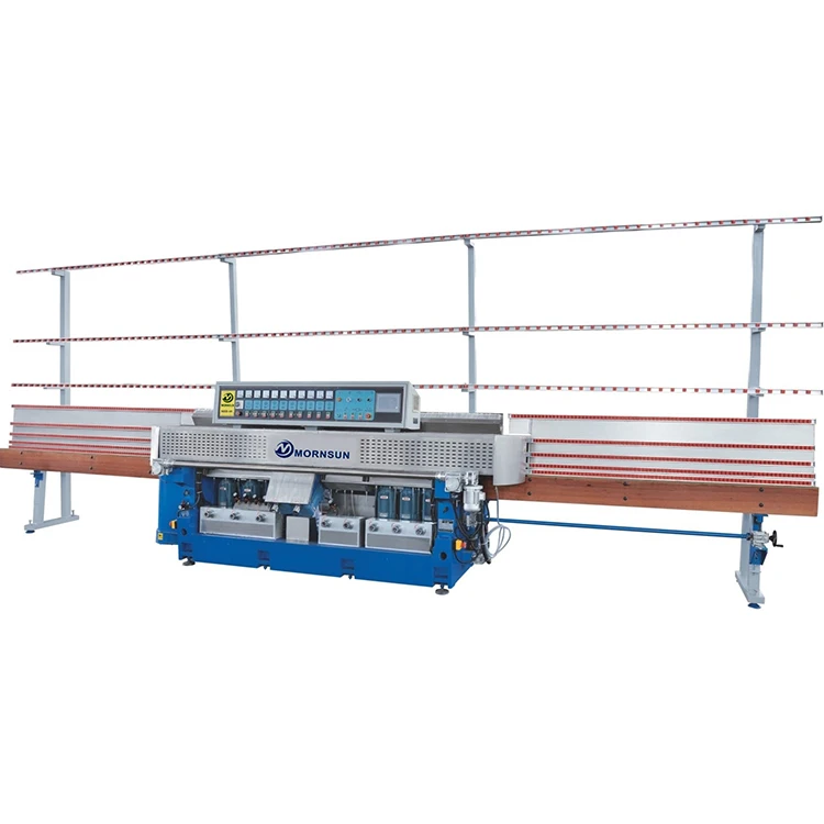 Hot Sale Chinese Brand 9 Motors Glass Polishing Straight Line Edging Machine With CE