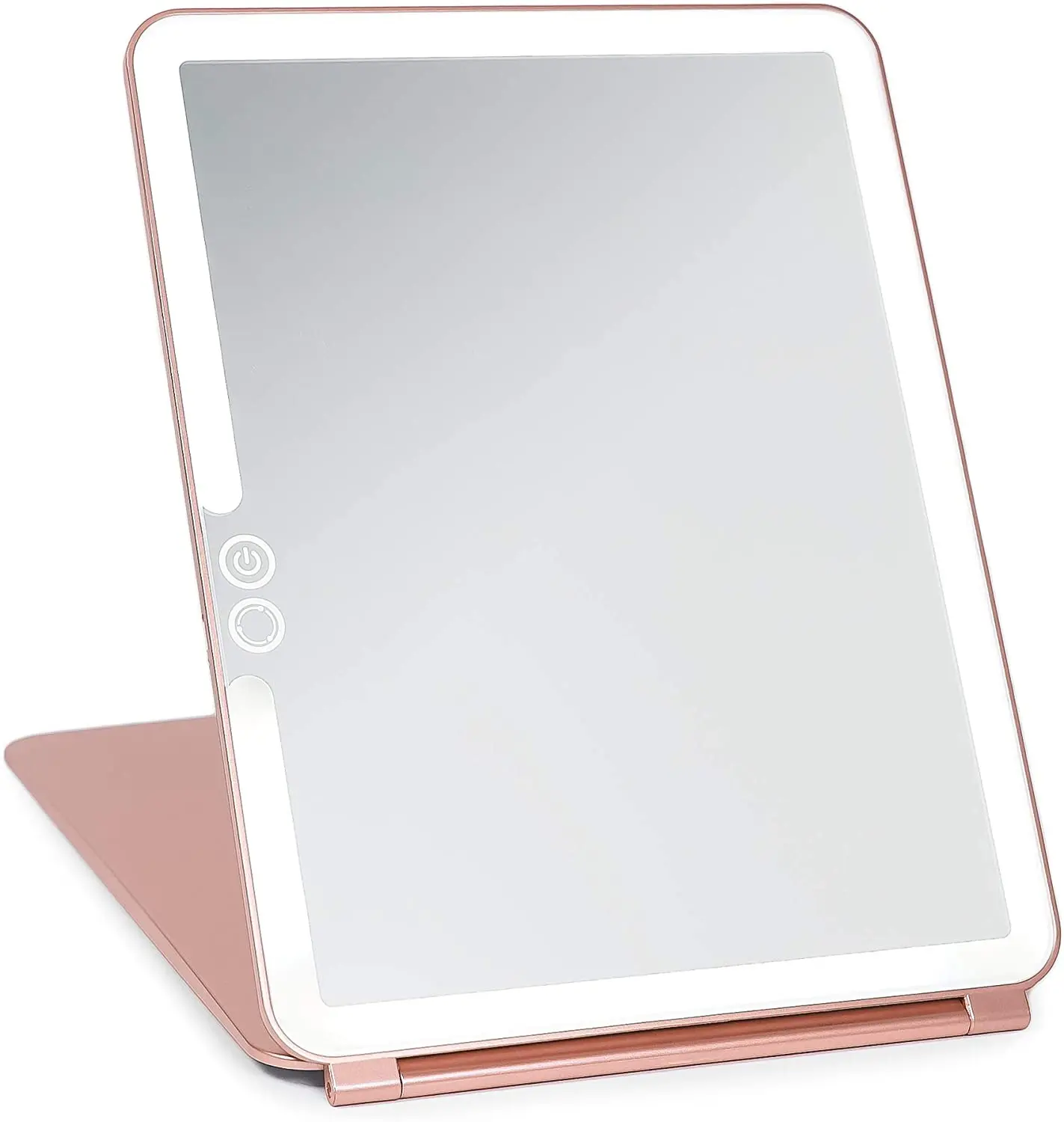 Cosmetics Rechargeable Portable Travel Folding LED Makeup Vanity Pad Mirror