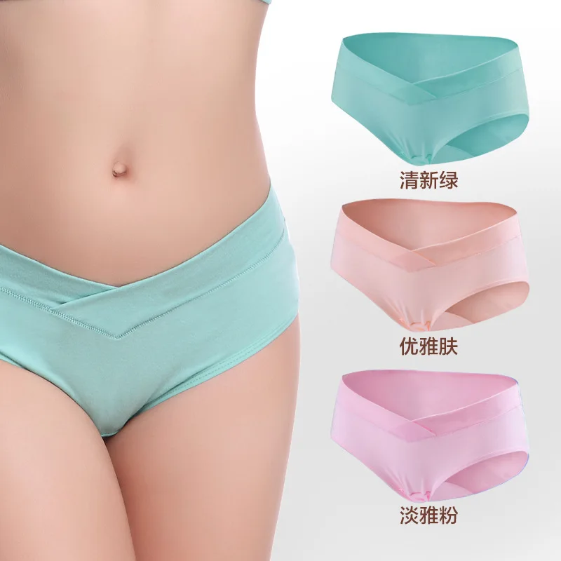 
Women Pure Cotton Low Waist Underwear Maternity Panties For Pregnant Women 