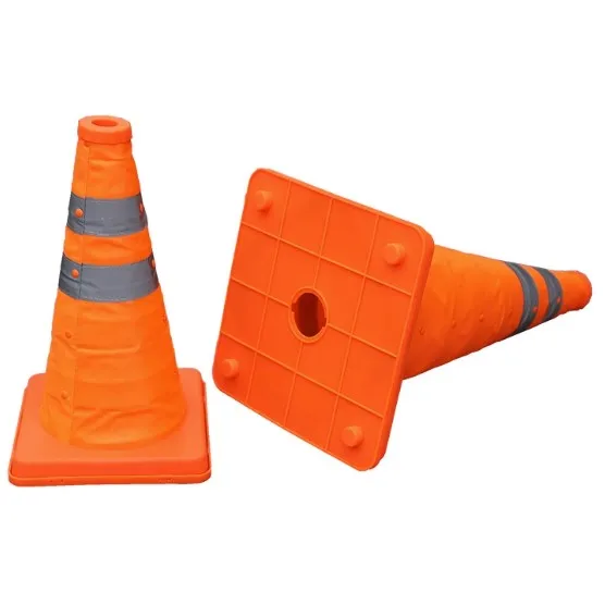 45cm 60cm 70cm collapsible traffic cone, road safety portable collapsible cone, ABS collapsible cone with headlight