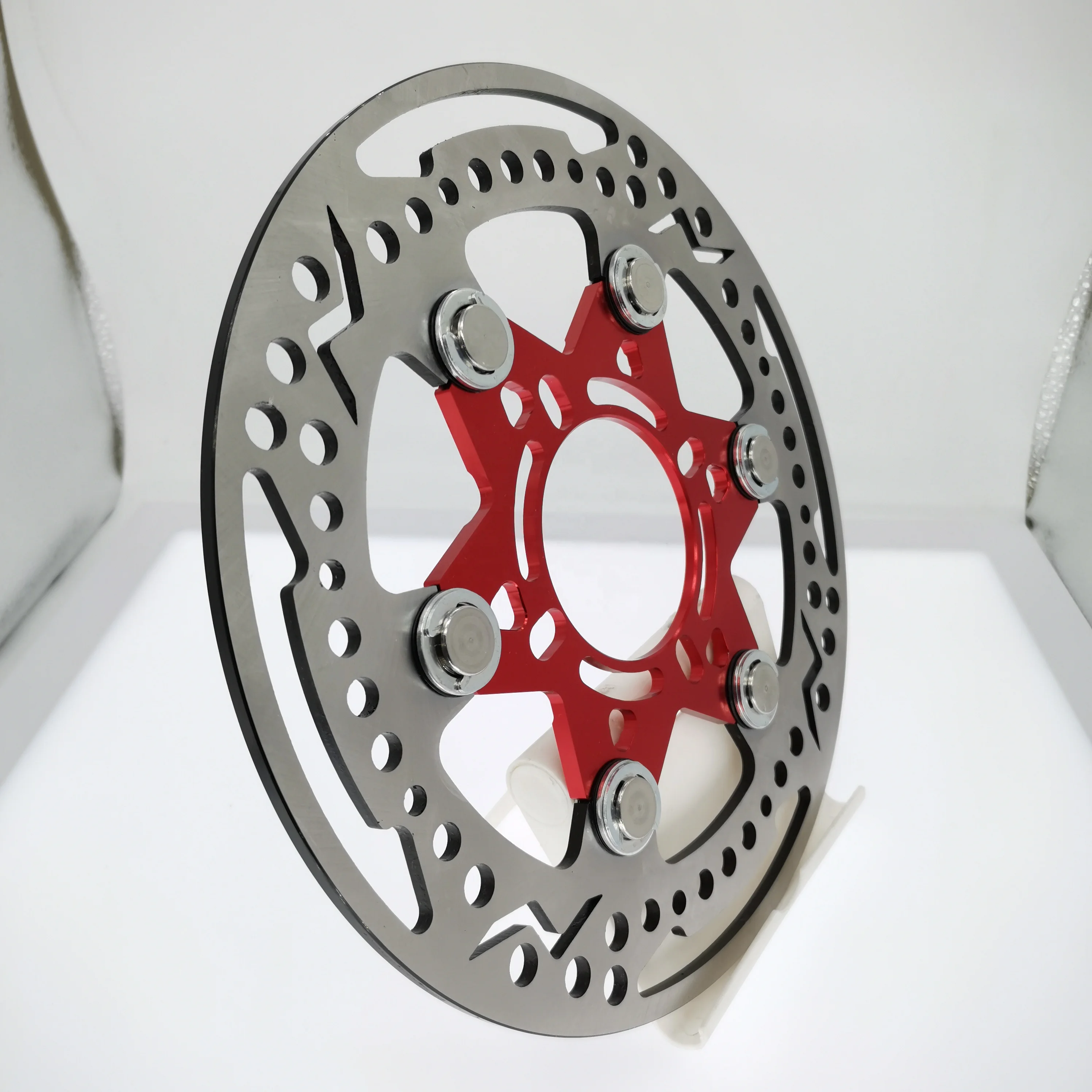 Manufacturer OEM  220mm CNC T6061 T7075 Aluminium alloy anodized color  Motorcycle  front brake disc brake rotor  pads parts