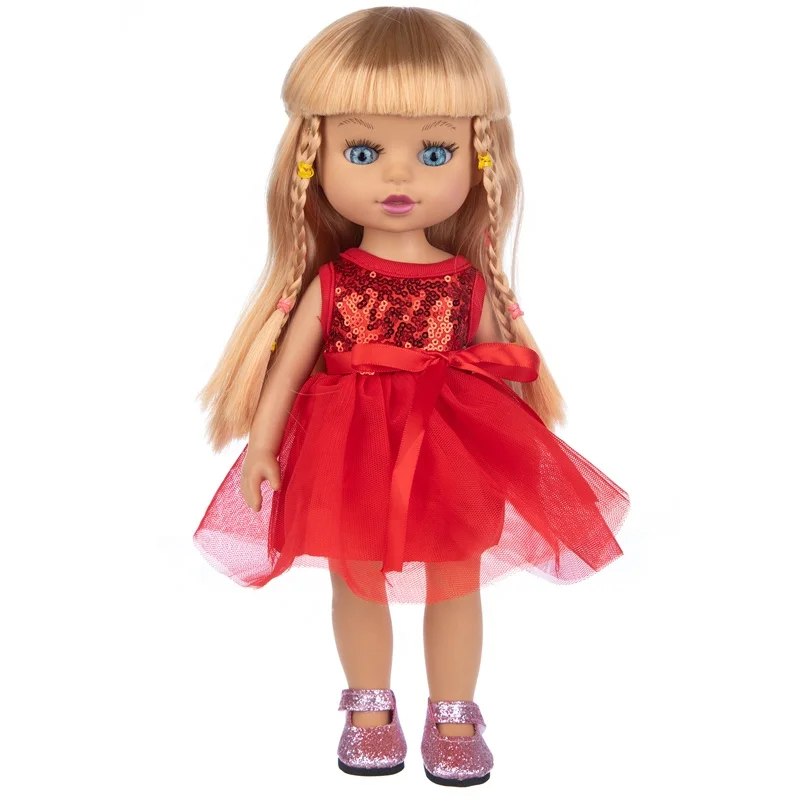 Red princess tutu dress custom 14 inch newborn kids cheap gift girls vinyl reborn baby doll