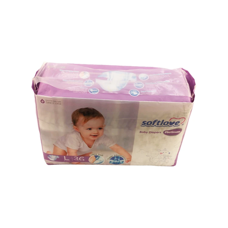 Softlove L 36 Platinum Premium Hot Selling Baby Diaper Pants Factory Directly Sale Baby Disposable Diaper