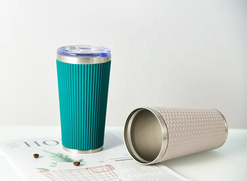 2021 Fly Cup Coffee Mug with Silicone 304 Stainless Steel,stainless Steel Mugs Special Design Double Wall SS Sublimation Travel