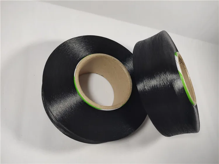 The latest product has a complete range of specifications 40D black spandex yarn high resilience high quality black spandex