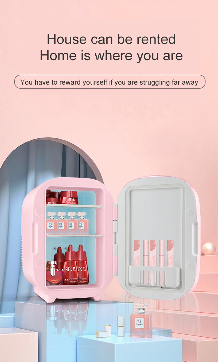Новый портативный холодильник для косметики на заказ розовый маленький красоты мини-холодильник ухода за кожей косметика