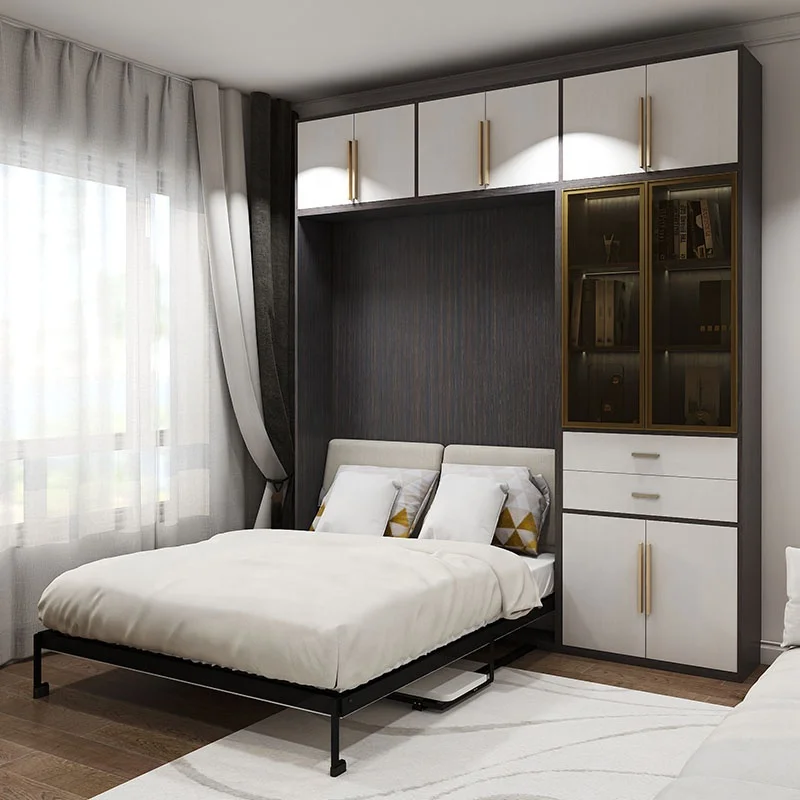 Vertical Tilting Auto Bed Leg Motorized Wall Bed Lifting Mechanism With Table