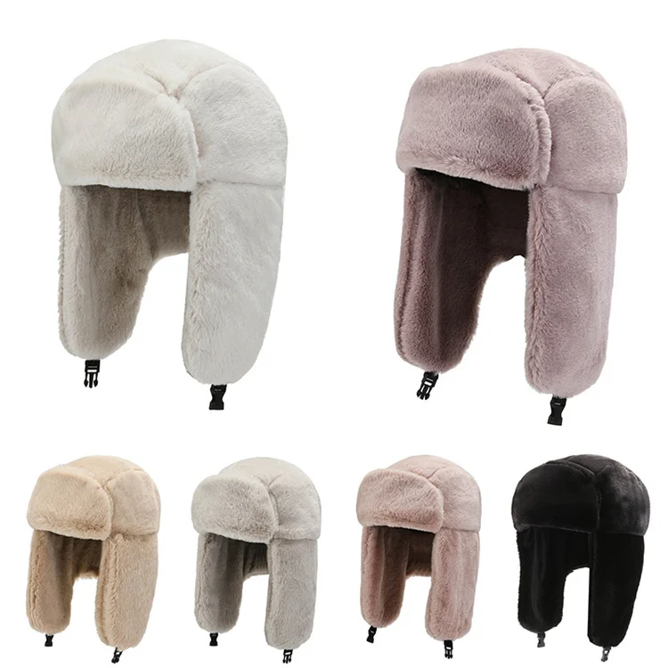 Outdoor Warm Thicken Snow Ski Earflap Aviator Trapper Hats Russia Winter Windproof Ski Hat Snapback Caps Like Trapper Hat