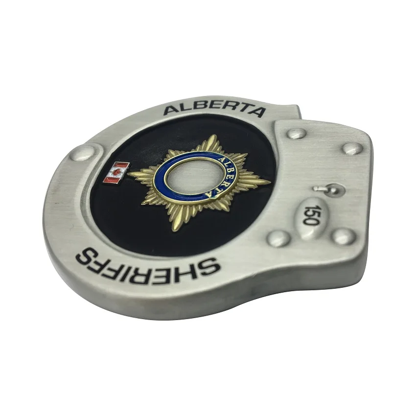 
 Индивидуальный дизайн, двухцветное покрытие, Канадская Альберта, наручники, металлическая медаль, вызов, монета, ретро старая монета  