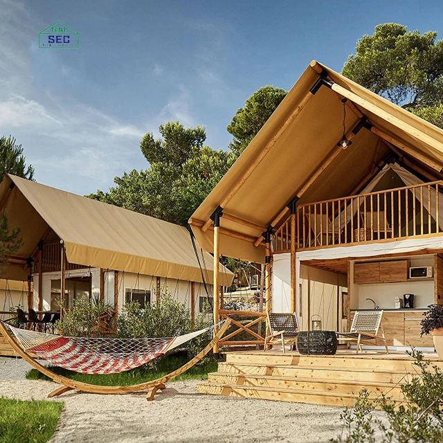 Hotel tent luxury resort four seasons furniture holiday tent glamping safari tent with bathroom