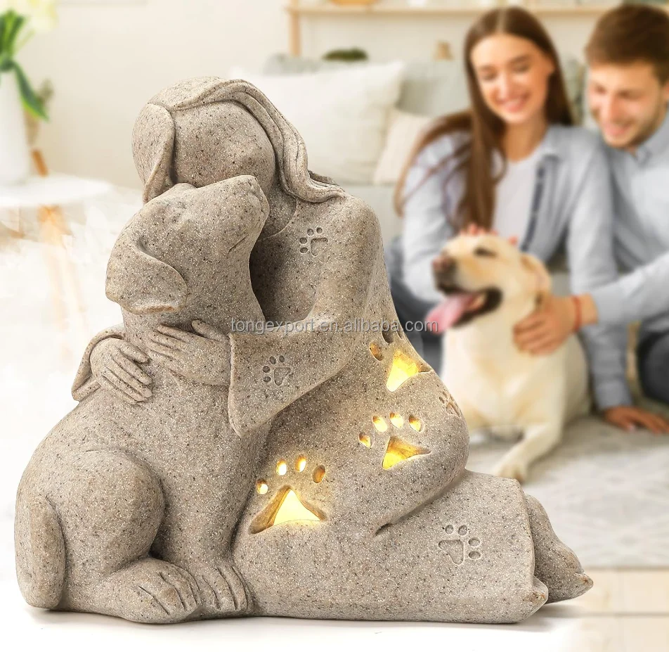 Toni Factory Dog Memorial Gift, Granite Sculpture, Hand-Sculpted Resin Pet Loss Sympathy Gift, Home Decor for Pet Owners