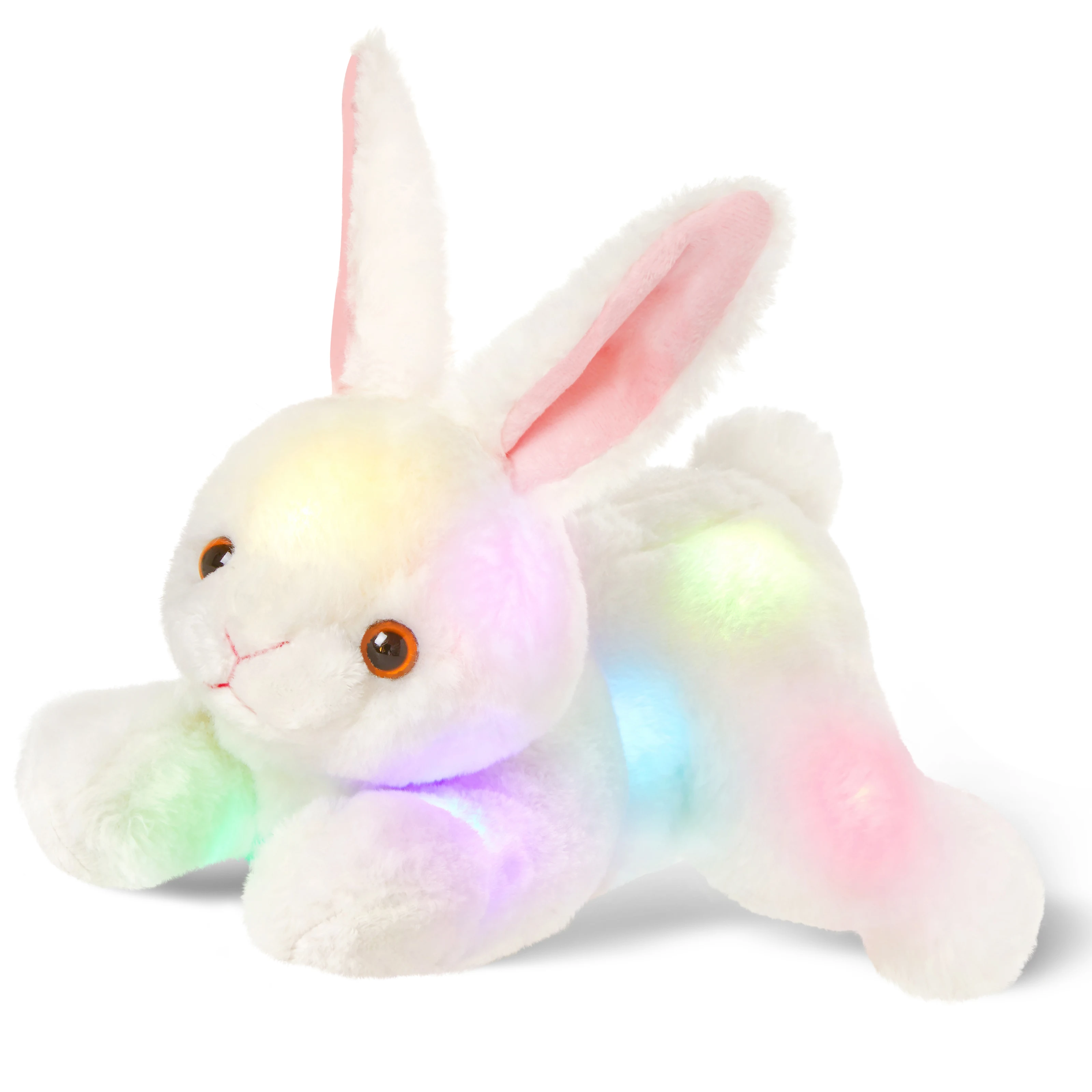 Musical Stuffed bunny rabbit Soft Singing Light Up Plush Toy Glow Lullaby Animated Soothe Birthday for Kids Toddler, Gray