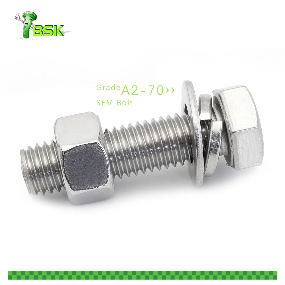 OBM & 2 Plain Washers Bolt DIN Nut Steel 2-5 Days for Standard Parts One-stop Customized OEM ODM Depends on The Size DIN933/931