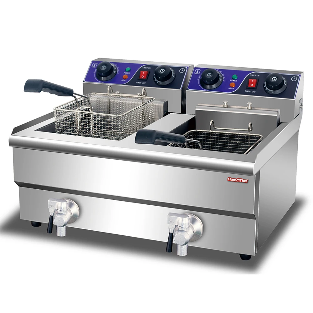 5.5L Commercial Stainless Steel Countertop Electric Deep Fryer for Chicken Chips