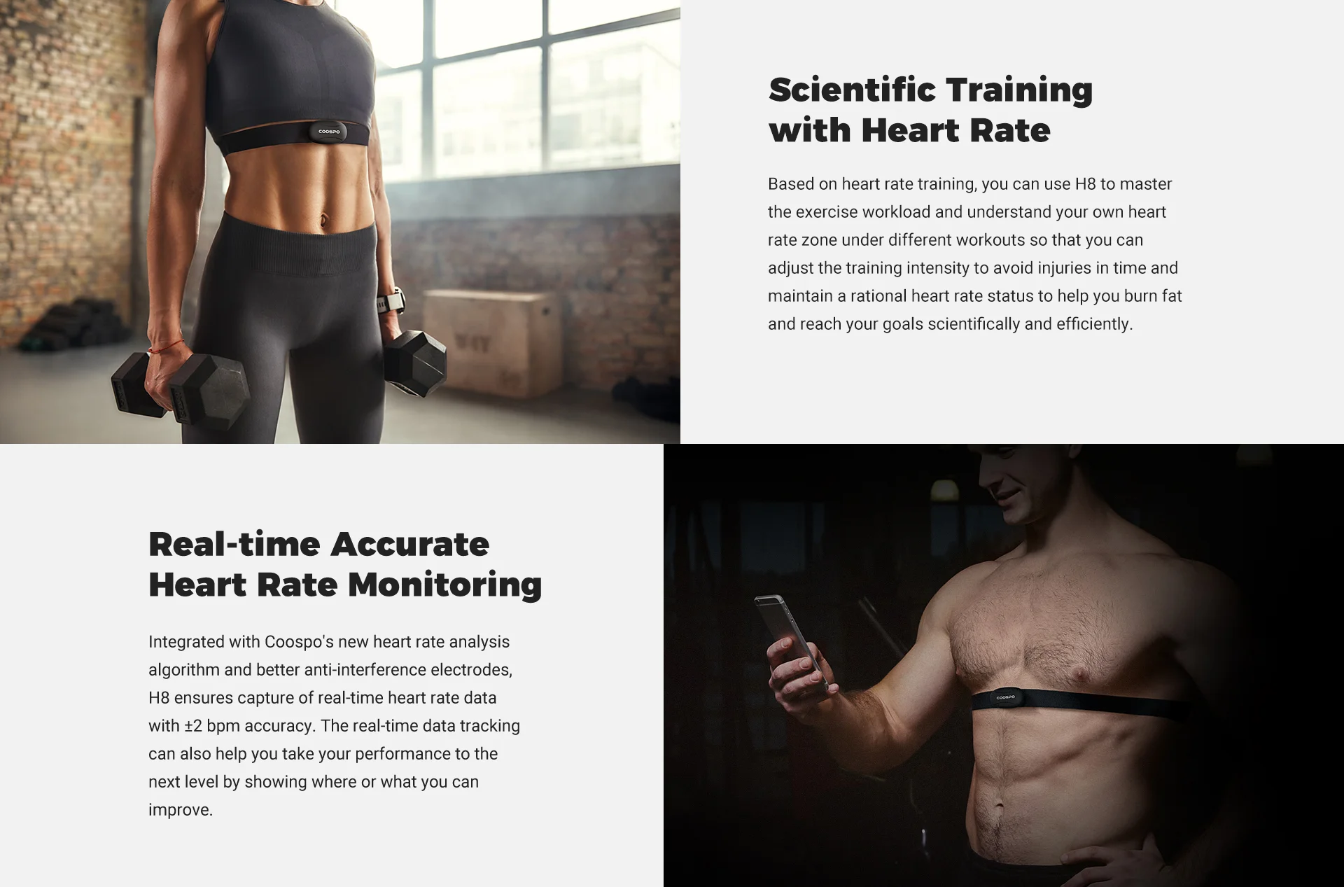 COOSPO H8 BLE and ANT+ Heart Rate Monitor Chest Strap for Running and Cycling