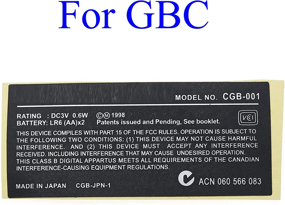 New Label Sticker for Gameboy Advance Color Pocket GBA SP GBA GBC GBP Game Console Label Tag Marking Sticker
