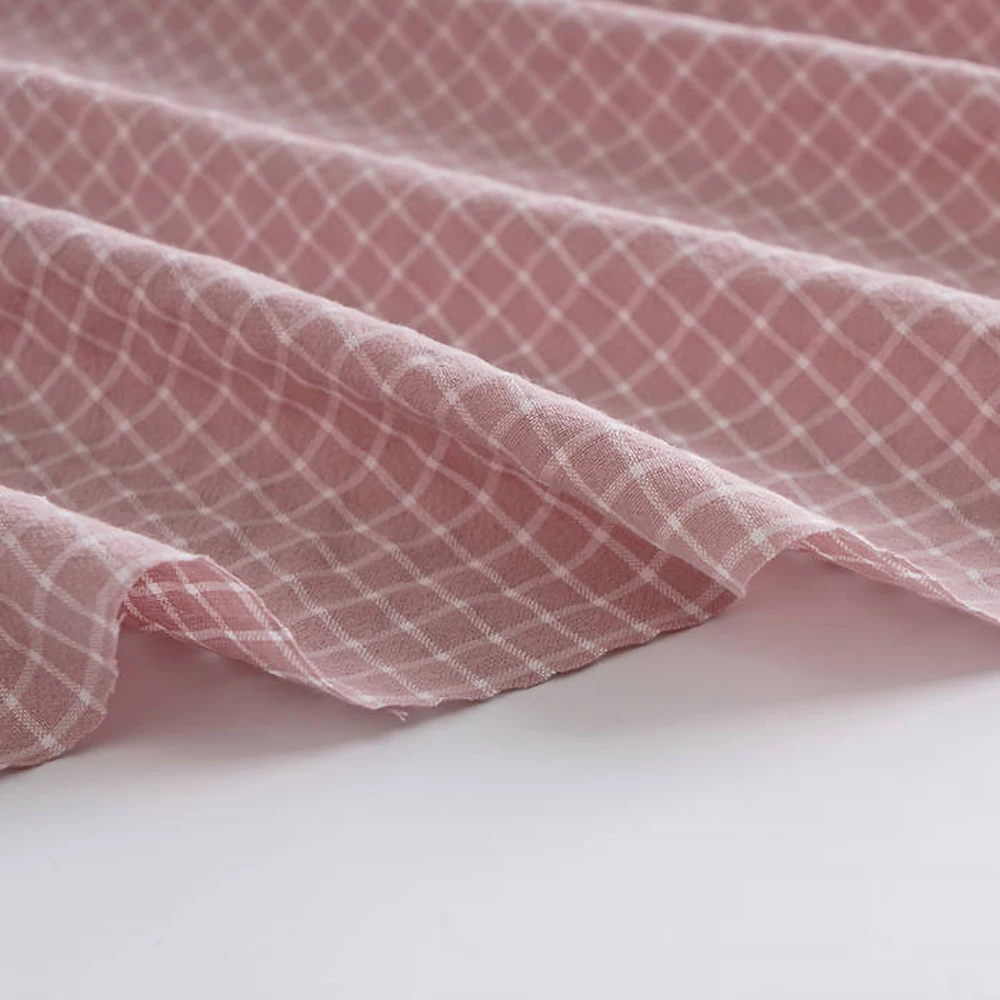 
Wholesale fashion woven checks shirting material washed 100 cotton plaid fabric 