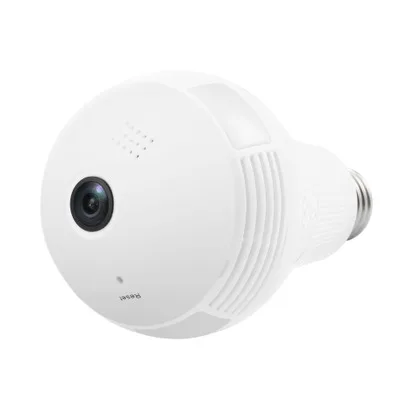CCTV Security IP Wireless VR 360 Camera, Smart Home LED Fisheye Hidden Bulb Wifi 960P Panoramic Camera