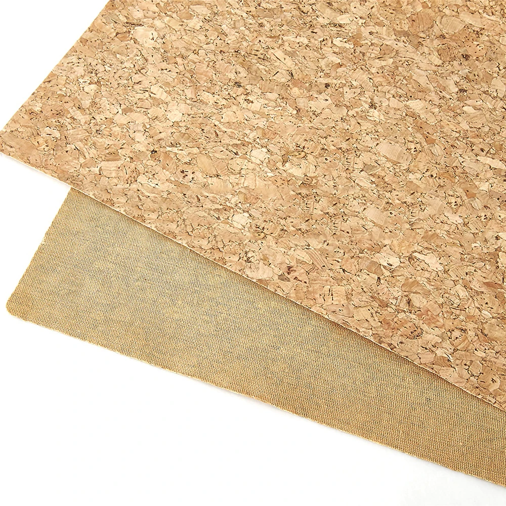 Good quality leather natural gold fleck cork fabric