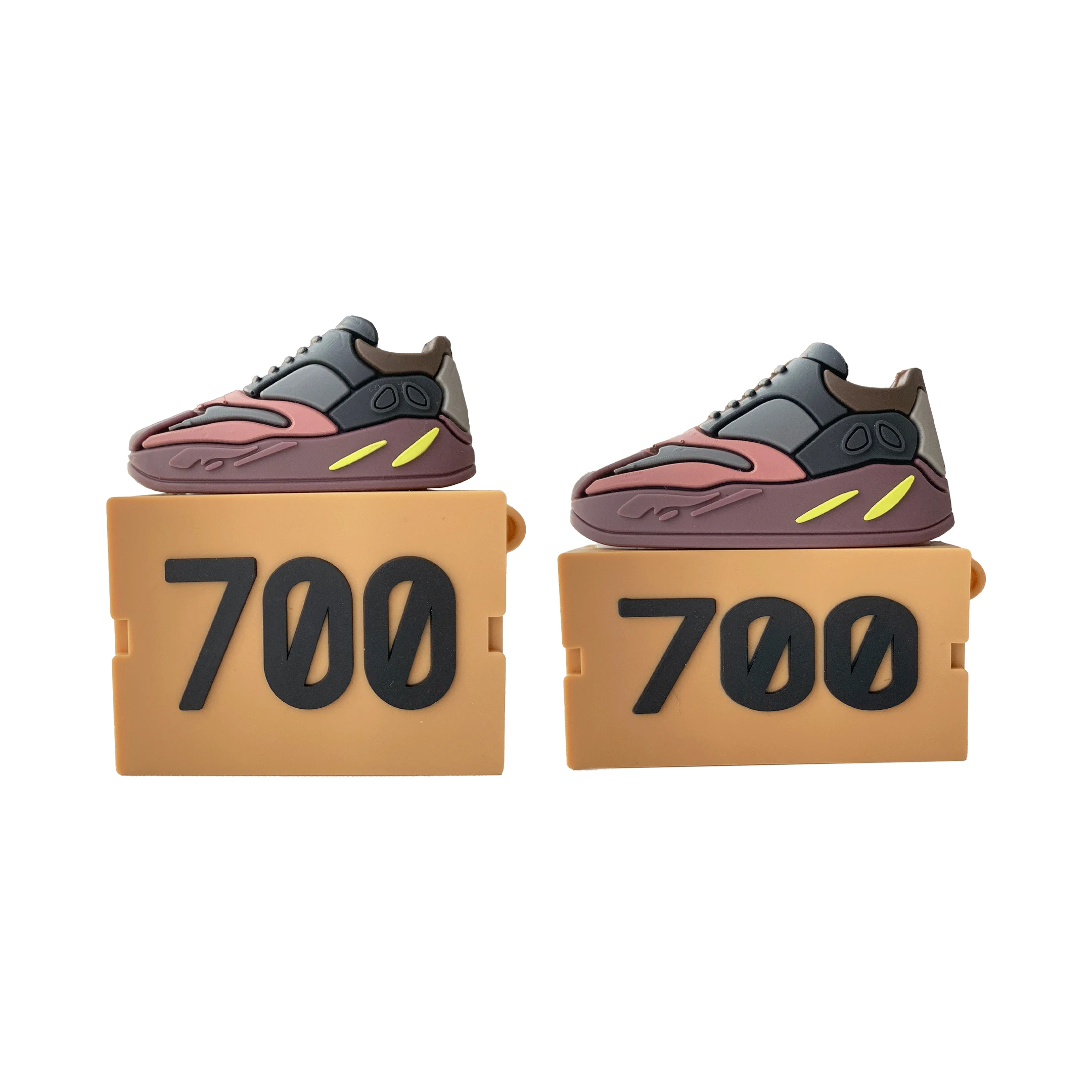 Sneaker yeezy 700 wave silicon runner shoe box design bulk trunk case for airpods 1 2 pro